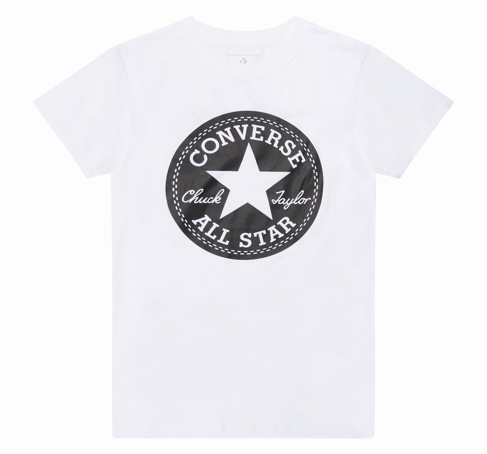 Camiseta Converse Chuck Taylor Script Criança Branco 346218AMJ